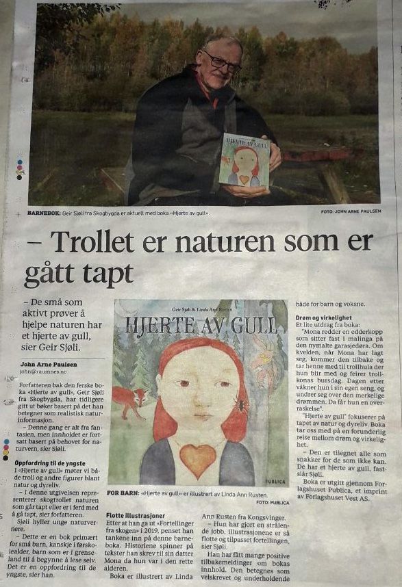 Fin beskrivelse av boka Hjerte av gull i avisen Raumnes